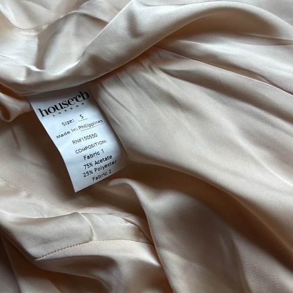 NWOT HOUSE OF CB 'Vittoria' Champagne Chiffon Floor Length Gown sz S - Picture 8 of 11